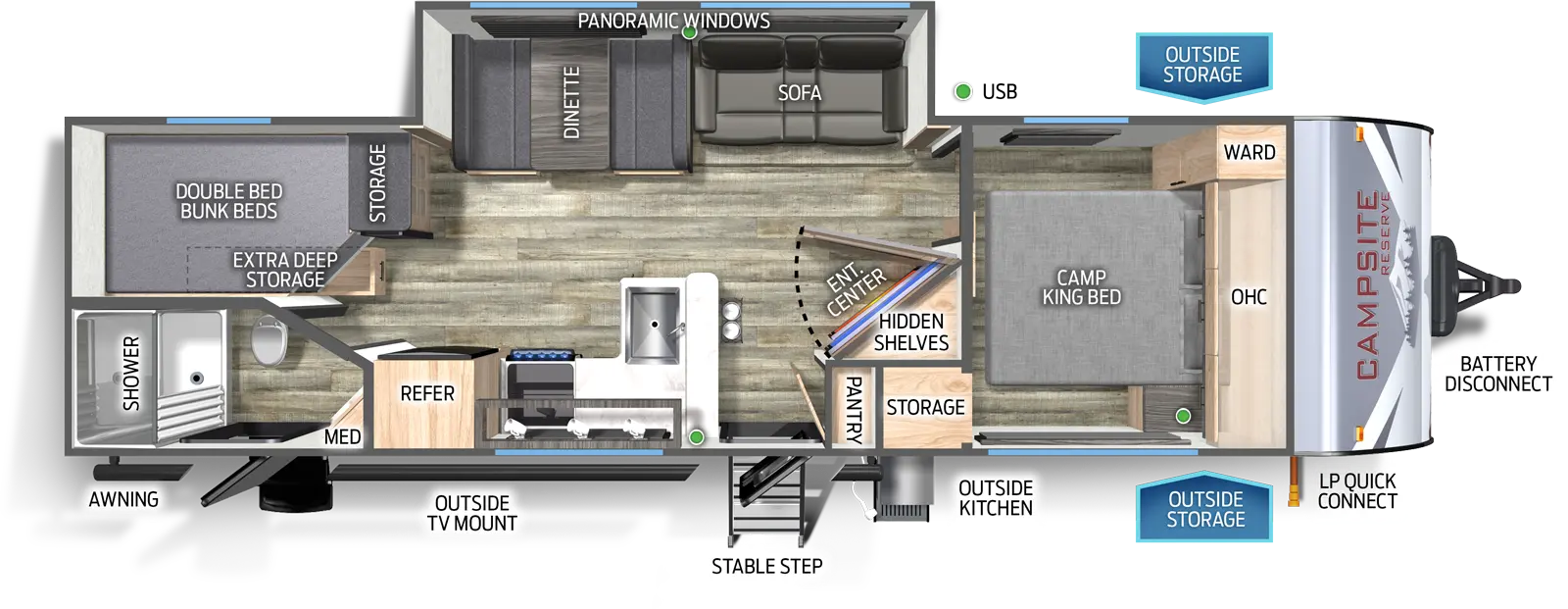 Campsite Reserve 26CJ Floorplan